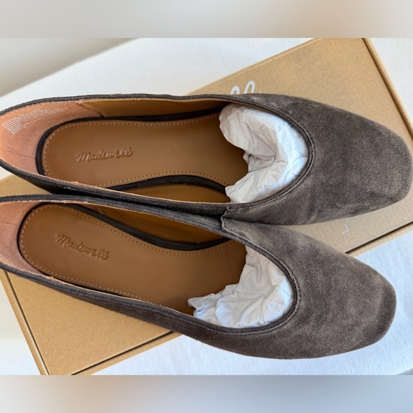 Madewell Ballet Flats in Suede Dark Carob Size 8 With Box - Picture 3 of 8